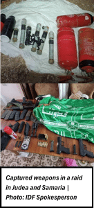 Captured weapons in a raid