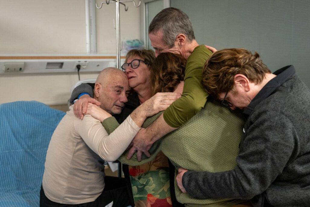 family group hug