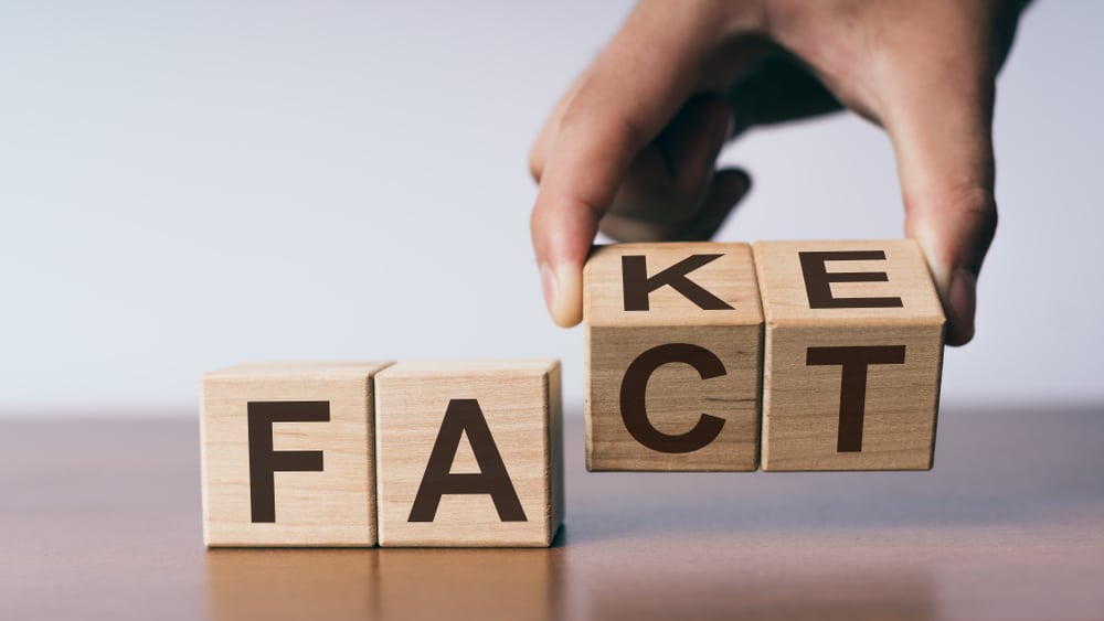 Fact or Fake concept, change wooden cube