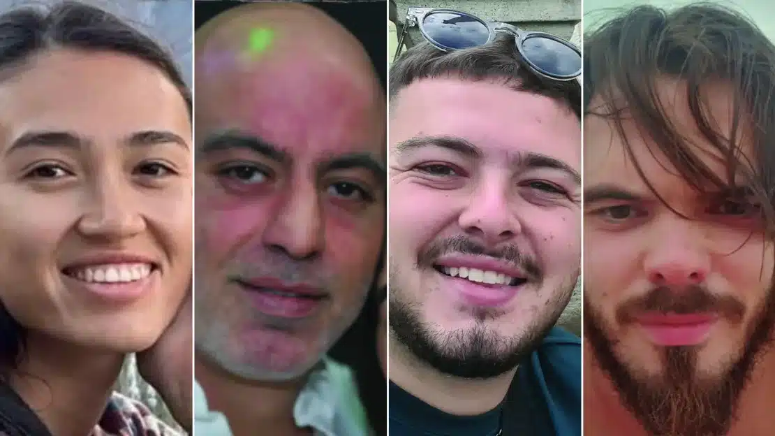 From left to right, Noa Argamani, Shlomi Ziv, Almog Meir Jan and Andrey Kozlov