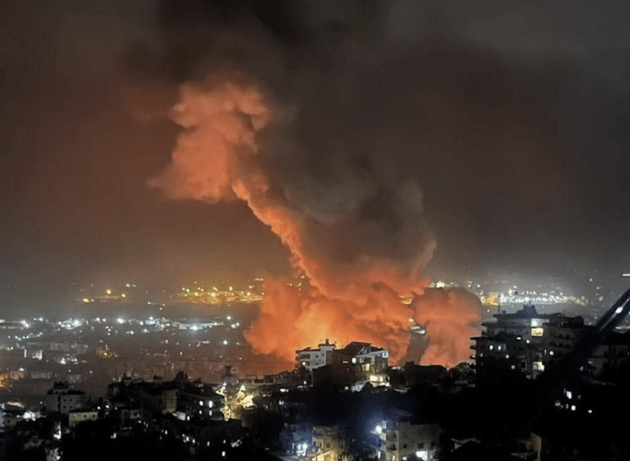 תקיפות צהל בבירות, לבנון (מקור: אבו עלי אקספרס בטלגרם)