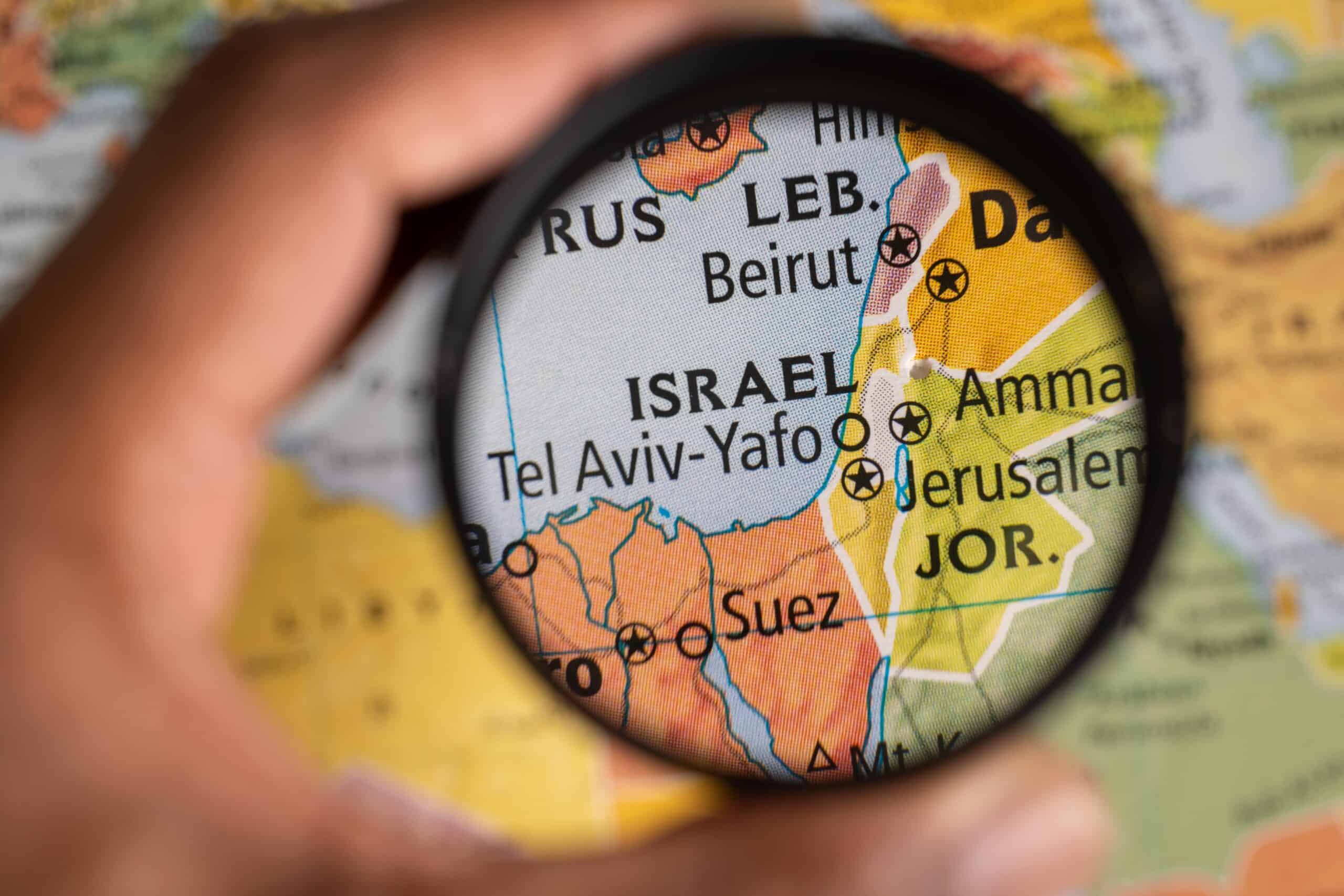 מפת עולם, ישראל בזכוכית מגדלת